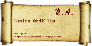 Musics Atália névjegykártya